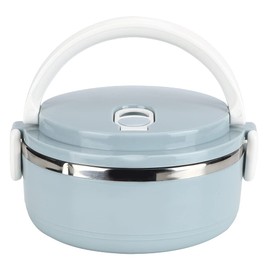Gaeirt Insulated Lunch Container, 0.7-1.4L Stainless Steel Portable Lunch Box Blue Thermal Compartment Lunch Box with Air Hole Safe for School Office Picnic Outdoors Kids Adult(Single Layer)