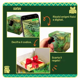 Scatola puzzle – Escape Room scatola regalo in stile tempio avventura – Caccia al tesoro come idea regalo creativa – Confezione per compleanno, regali in denaro e buoni