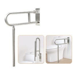 Flip Up Grab Bars for Bathroom Toilet Rails Handicap Grab Bars Shower Safety Hand Rails for Elderly Bathtub Grab Bar Tub Handicapped Toilet Support Shower Handles Bath Rail Folding Grip Bar
