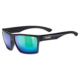 uvex LGL 29 - Sonnenbrille für Damen und Herren - verspiegelt - Filterkategorie 3 - black matt/green - one size