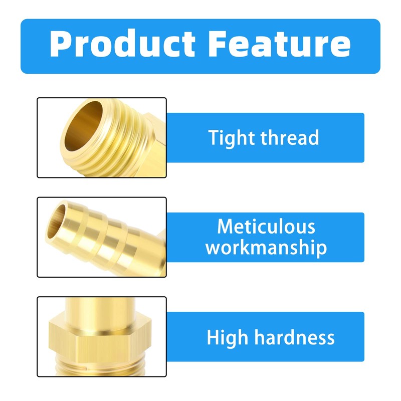 ERGAOBOY 5pcs 25mm OD Barb to 1" BSP Male Brass