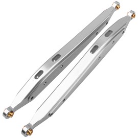 Vgoohobby Barra de tracción de brazo de remolque trasero de metal compatible con Axial RBX10 Ryft 1/10 RC Crawler piezas de actualización (plata)