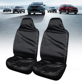 ASIRYVA 2 Pcs Car Seat Covers Front,Universal Waterproof Car Seat Cover Front,Heavy Duty Auto Seat Cover Front Black Seat Covers Suitable for Most Cars Protect Seat From Dirt(Black)