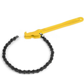 SLNIHAMS 12 Inch Chain Wrench, Heavy Duty Oil Filter Chain Wrench Adjustable 19" Chain for 1-1/2” to 6" Pipe & Oil Filter Grip - Heat-Treated Carbon Steel with Hanging Hook - Diesel/Plumbing Use
