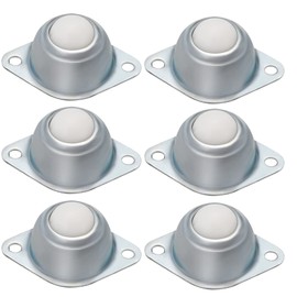 Yutou Ball Castors Small Nylon Furniture Wheels Transfer Bearing Ball Transfer Bearing Furniture Wheels Flat Ball Roller Ball Bearing with 2 Mounting Holes for Furniture Machines and Toys Pack of 6