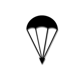 #A4442 Parachute Round Cap Paratrooper FschJg Sticker Badge 10 x 6 cm