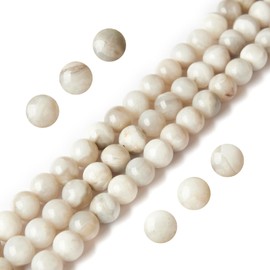 100pcs 8mm White Crazy Lace Agate Beads Natural Gemstone Beads Round Loose Beads for Jewelry Making