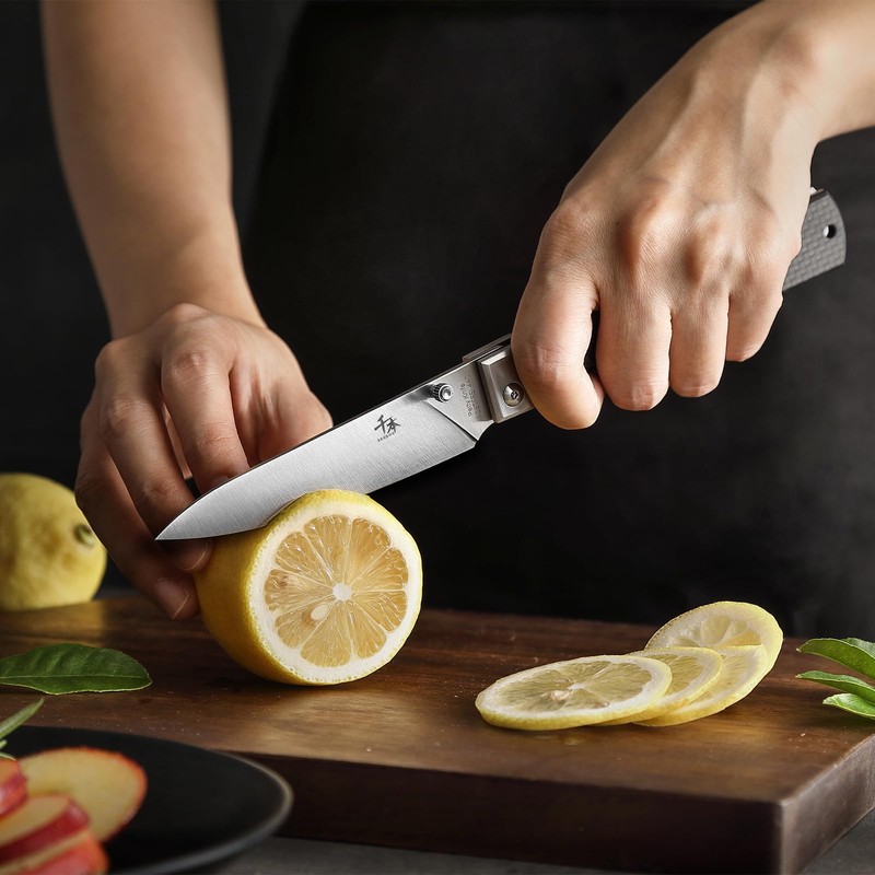 SENBON 440 Stainless Steel Super Sharp Pocket Folding Chef Knife