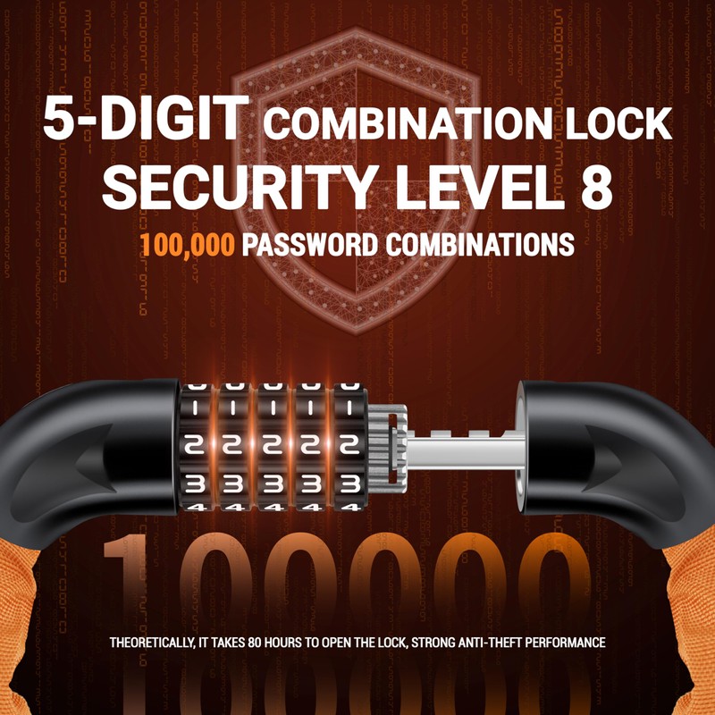 Looxmeer Bike Lock, Orange