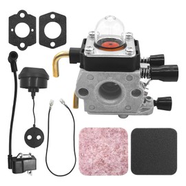 JingSney Carburetor for Stihl FS75 FS80 FS80R FS85 FS85R FS85T FS85RX C1Q-S42 C1Q-S63A HS80 HS85 with 4137 124 2800 Air Filter 4137 400 1350 Ignition Coil