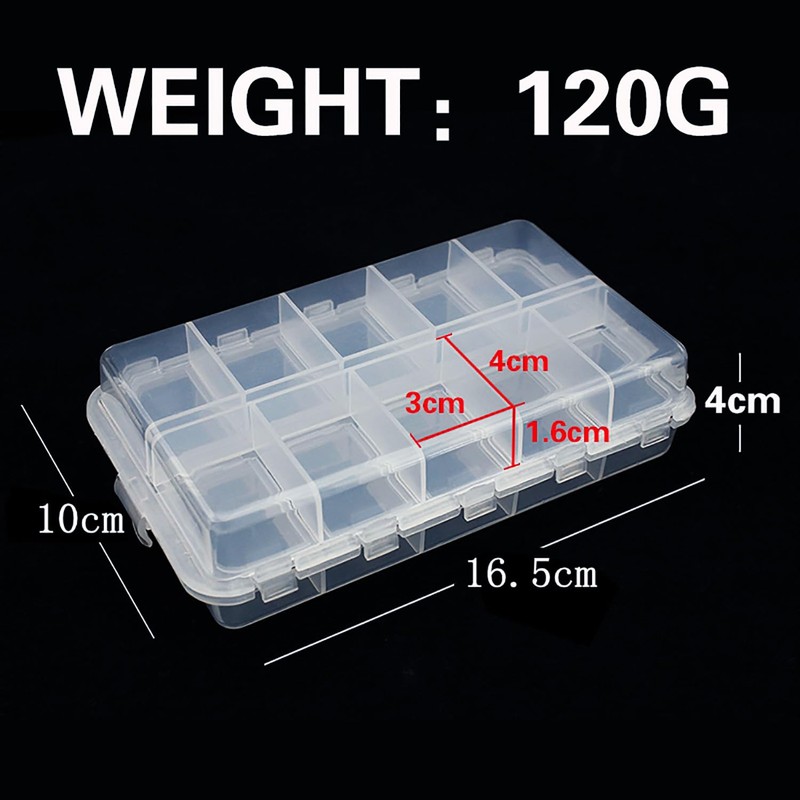 20 Compartments Tackle Box, Fishing Storage Organizer, Adjustable Plastic Utility