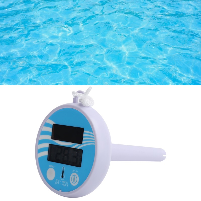 Floating Water Thermometer Electronic Solar Charging LCD Display Swimming Pool