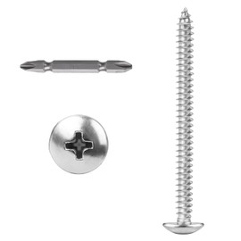 Ranstac #8 x 2 Wood Screws Truss Head Phillips Drive 304 Stainless Steel Self Tapping Screws 100pcs HS/ZGLS-03