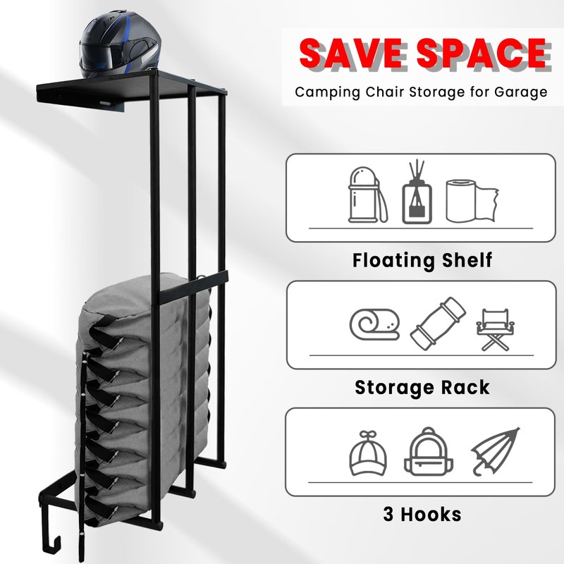 gamtrik rack Camping Chairs Storage for Garage - Metal Camping