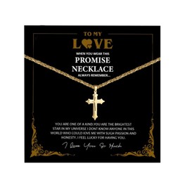 Necklace for Boyfriend Gifts for Boyfriend Gold Cross Stainless Steel Chain Necklace for Men Birthday Jewelry Gifts for Him