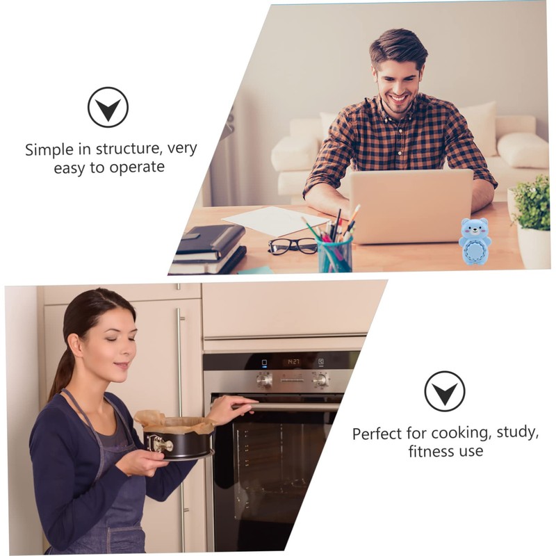 Ciieeo Cartoon Bear Kitchen Timer 60-Minute Baking Reminder Student Study