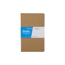 OleksynPrannyk - Juego de 3 recambios de diario de 5 x 8.2 pulgadas, tapa de papel kraft con rayas en papel de cuaderno de gran tamaño, 80 páginas