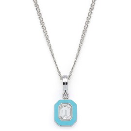 Leonardo Jewels Gigi 022825 Stainless Steel Necklace with Pendant Glass Crystal Blue Silver 45-50 cm Anchor Chain Women's Jewellery 1 Piece, Stainless Steel, No Gemstone