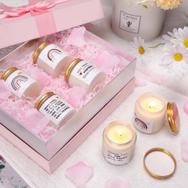 MTLEE 6 Pcs Thank You Candles Bulk 3. 5 oz Boho Employee Appreciation Inspirational Candles Motivational Scented Gifts for Women Coworker Teacher Graduation Birthday Mother Volunteer