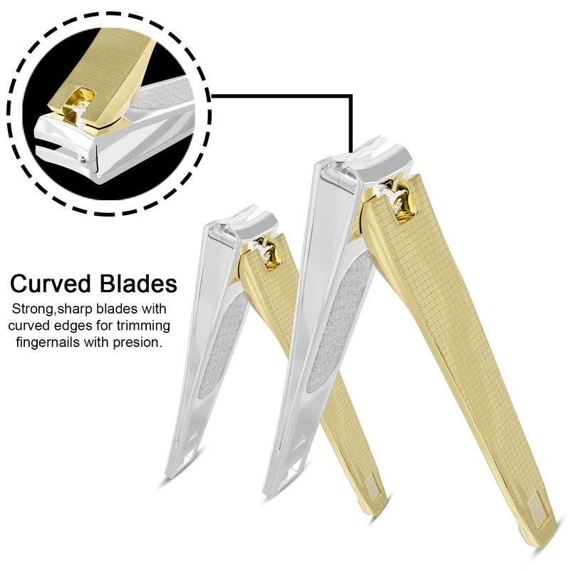 DOCOSS- Pack Of 2-Quality Gold Nail Clippers Antique Nail Cutter