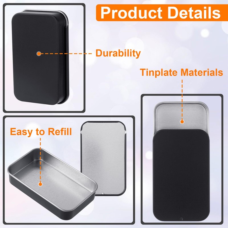 OIIKI 4 PCS Dental Floss Portable Case, Metal Sliding Dental