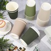 Whaline 100Pcs Nude Sage Green Disposable Coffee Cups with Lids