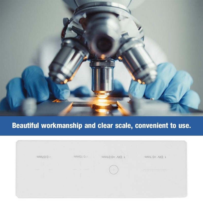 Microscope Micrometer Slide, Microscope Objective Micrometer Calibration Slide Glass Stage