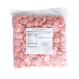 Pink Chocolate Melting Wafers, 2lb Bulk Bag, Pink Chocolate, Pink Candy, Melting Chocolate Candy Discs For Baking, Dipping, Decorating, Bulk Chocolate Bag - The Hampton Popcorn & Candy Company