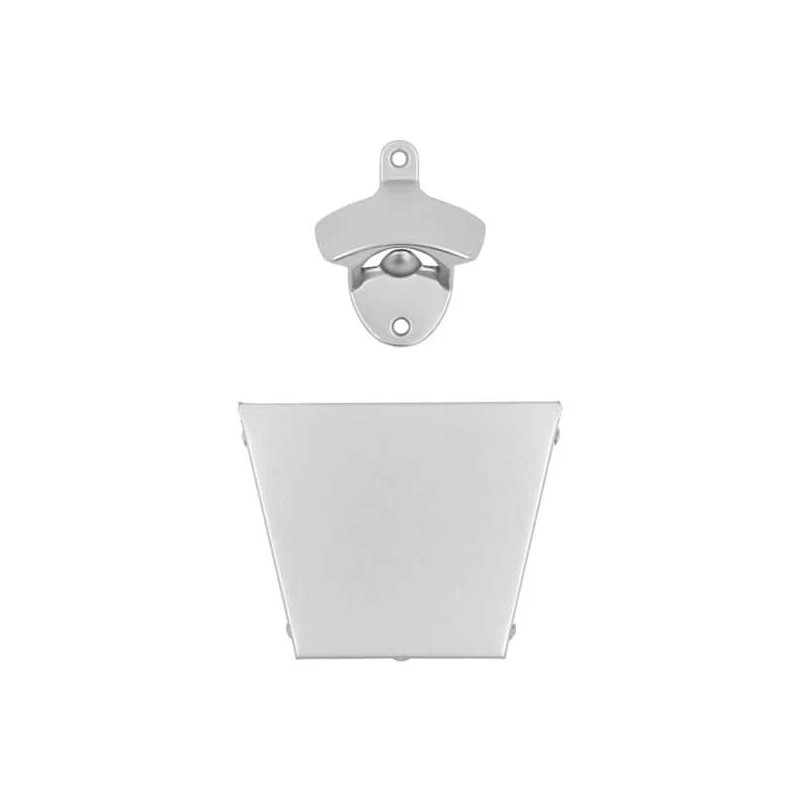 Elegant Satin Nickel Bottle Opener and Cap Catcher for Home