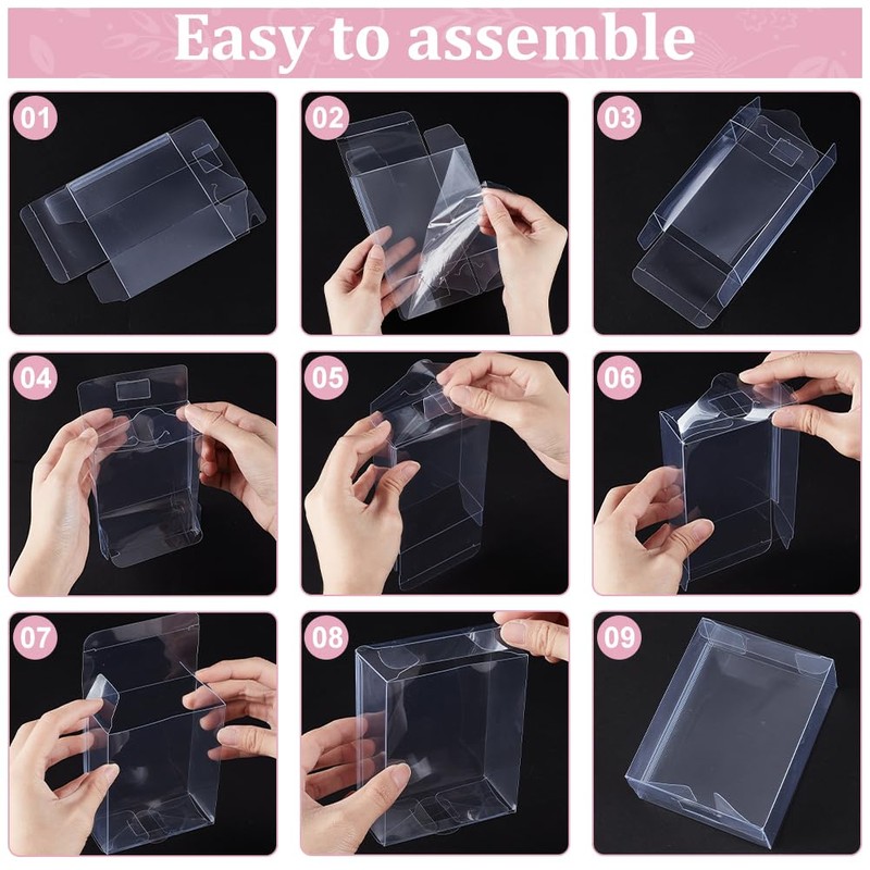 Benecreat 30 Pcs PVC Transparent Plastic Case, Rectangular, 4.3 x