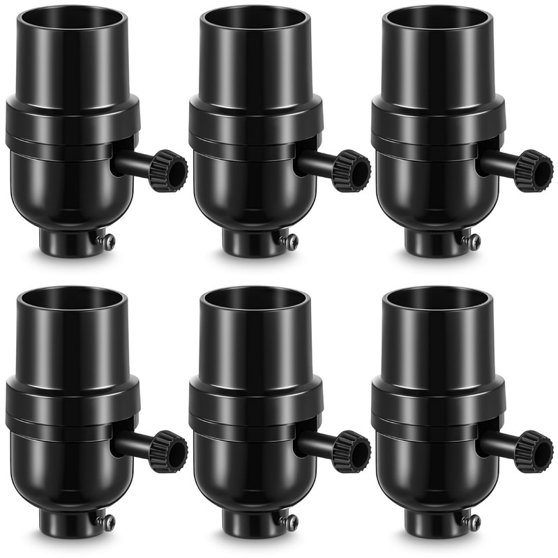 6 Pcs 3 Way Lamp Socket Replacement, UL Listed, E26