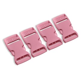 4 Pcs Light Pink Buckles for Straps 1 inch Plastic Belt Buckle 25mm Dual Adjustable No Sewing Quick Side Release Plastic Buckle Clips for Backpack Outdoor Paracord Bracelets Pet Collar Craft