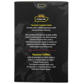 Yaucono Espresso Capsules, Dark Roast, 100 Percent Coffee from Puerto Rico Compatible with Nespresso Machines, 18 Count (Pack of 4)
