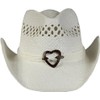 Vamuss Women's Cowboy Hat with Heart, White, One Size