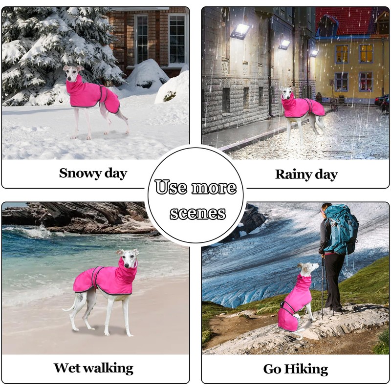 Geyecete Greyhound Lightweight Dog Jacket, Rain Jacket, Dog Raincoat, Waterproof,
