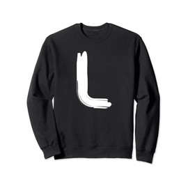 Creative Bold White Letter L - Design - Alphabet - Marker Sweatshirt