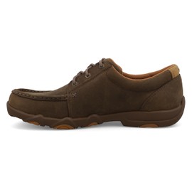 Twisted X Men's Boat Shoe Ultralite X Driving Moc, Moc Toe with Ultralite X, Shitake, 8.5 W