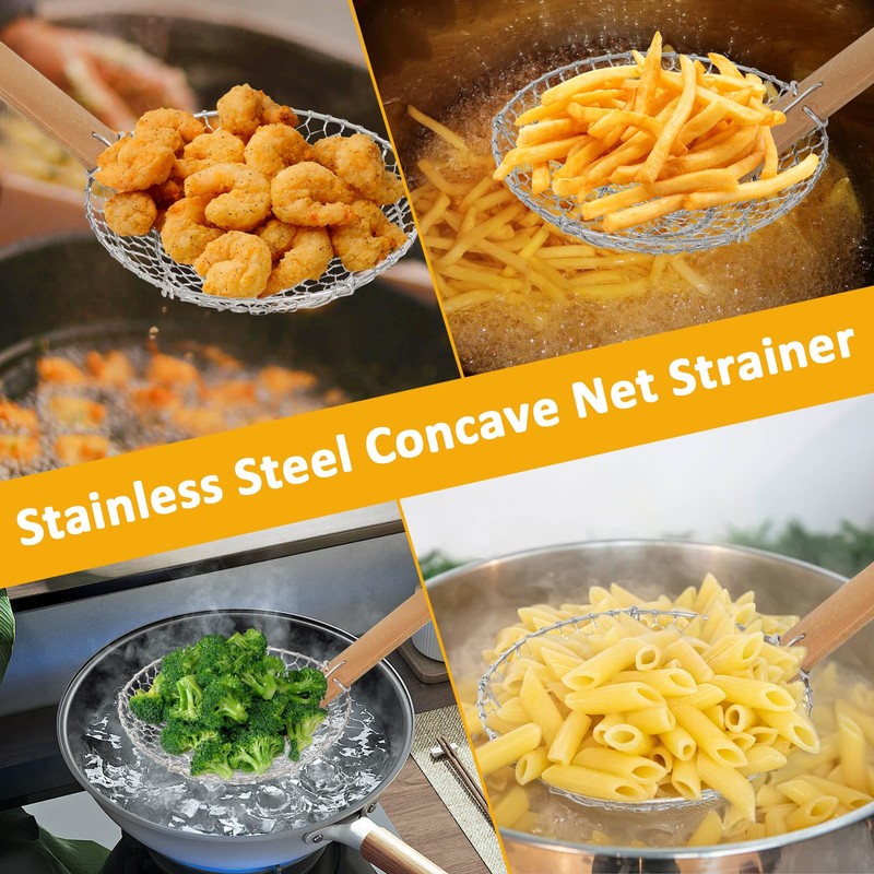 Letschef Stainless Steel Spider Strainer Asian Kitchen Wire Food Cooking