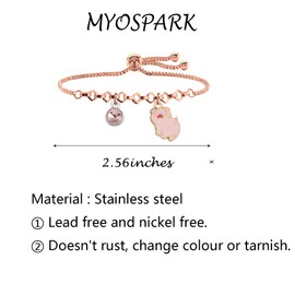 MYOSPARK Funny Pigs Slider Bracelet Pigs Jewelry Pigs Lover Gift Animal Lover Gift Pet Pigs Animal Lover Jewelry Gift (CA Pigs Slider Bracelet)