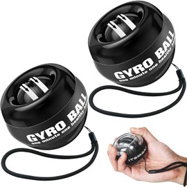 Entrenador De Muñeca Bola Auto-Start Fortalecedor De Muñeca Giroscópico,2PCS Pelota de Giroscopio para Ejercicios, Pelota de Giroscopio de Muñeca, Dispositivo de Fortalecimiento de Muñecas(Negro)