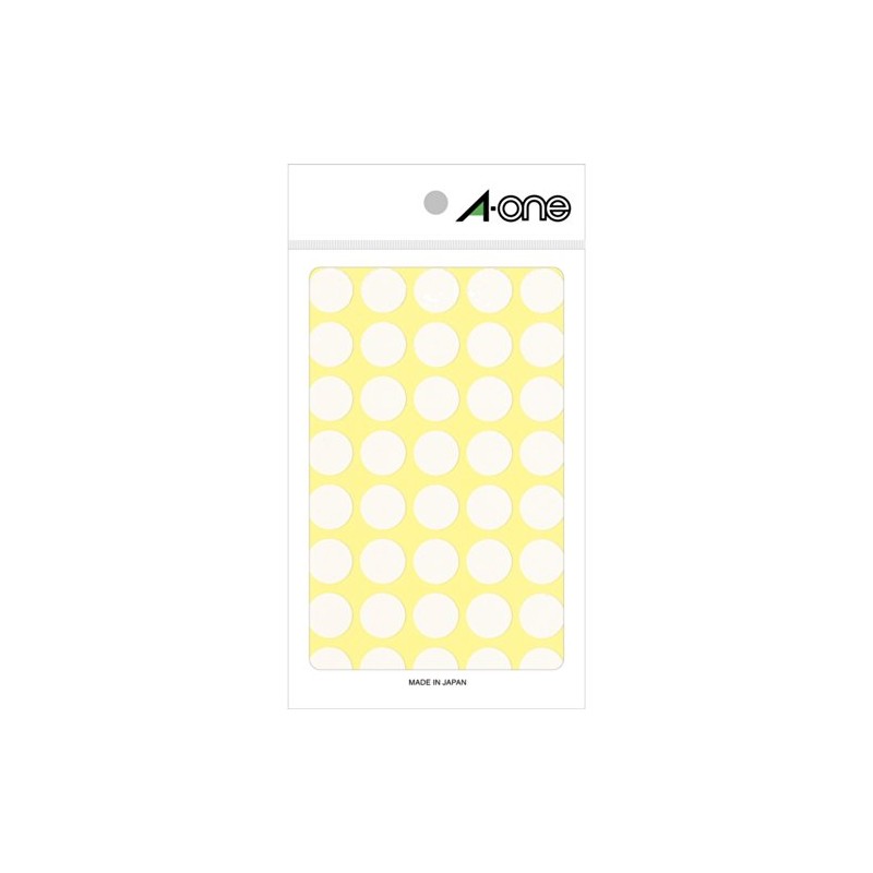 エーワン(A-one) カラーラベル 白 丸型 15mmφ 14シート(560片) 07030