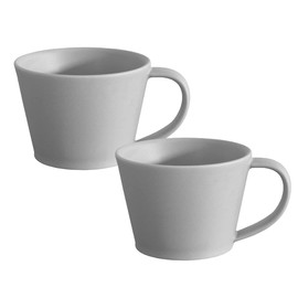 SAKUZAN Coffee Cup Pair Mino Ware Made in Japan Sakuyama Kiln Stylish Sara 2 Piece Set (Gray)
