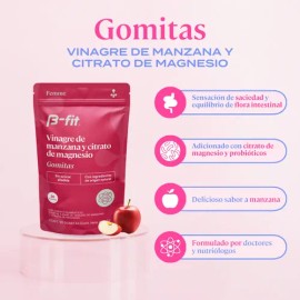 B-fit Gomitas Vinagre De Manzana Y Magnesio Sin Azúcar 90pz Manzana                                                                                   