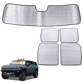 for Hummer EV Accessories 4 Piece Sunshade Roof 1 Piece Front Windshield Sunshade,Compatible with Hummer EV 2024+ Sunshade Windshield and Sunroof, Foldable Car Sun Shade Blocks Sun Rays (Style A)
