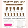 French Tip False Nails - Press on Nails Medium Stiletto