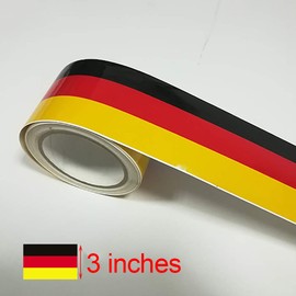 LZLRUN 3inches x 118inches Germany Flag Stripe Decal Sticker Stripes Rally Side Hood Racing Motorsport Vinyl Decal Sticker Strip Bumper Engine Cover