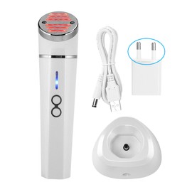 Portable Photon Red Blue Light Facial Hot Compress Massage Anti Aging Beauty Machine
