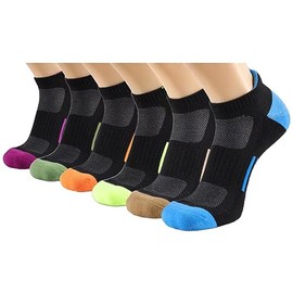 JOYNÉE Athletic Low Cut Socks for Men Ankle Cushioned Running Socks 6 Pairs,Black,Socks Size:10-13
