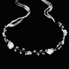 Flower Girl Hair Accessory,Flower Girl Headpiece, Bridal & Wedding Hair Accessories, Pearl Headband,Bridal Headpieces for Wedding,Birthday, Party, Photography,and First Communion