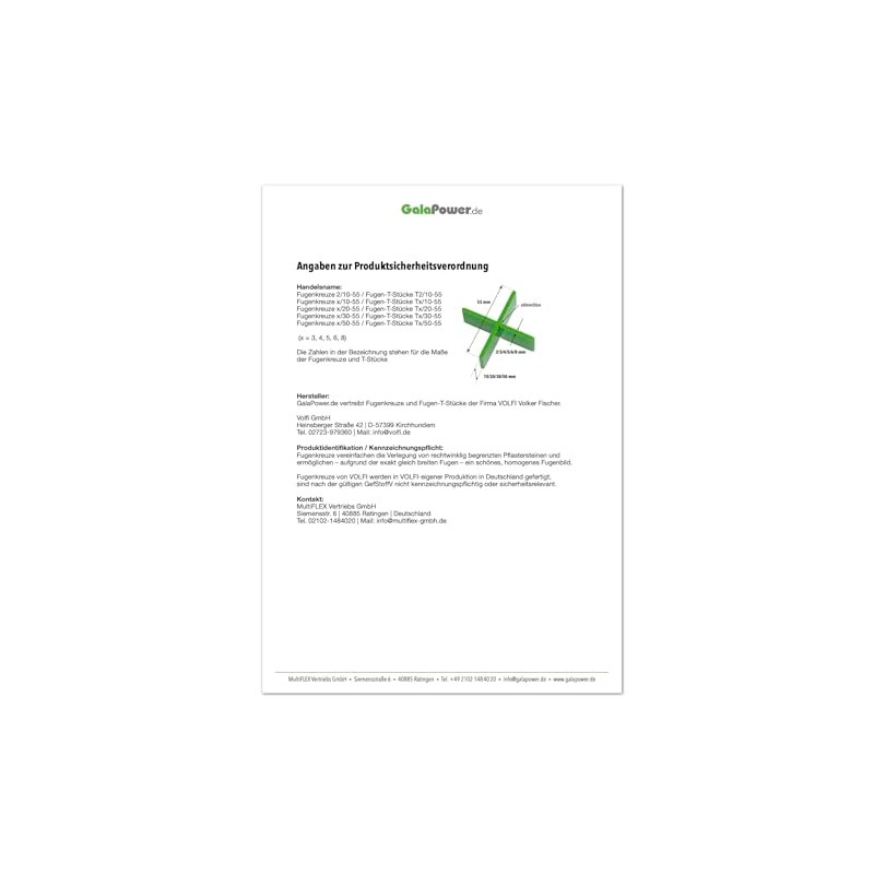 Joints T pieces for 2 mm Grout – 10 mm
